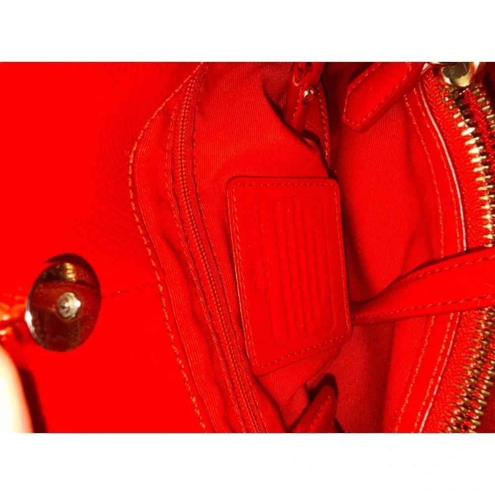 Coach Kelsey Satchel Red Leather Handbag with Crossbody